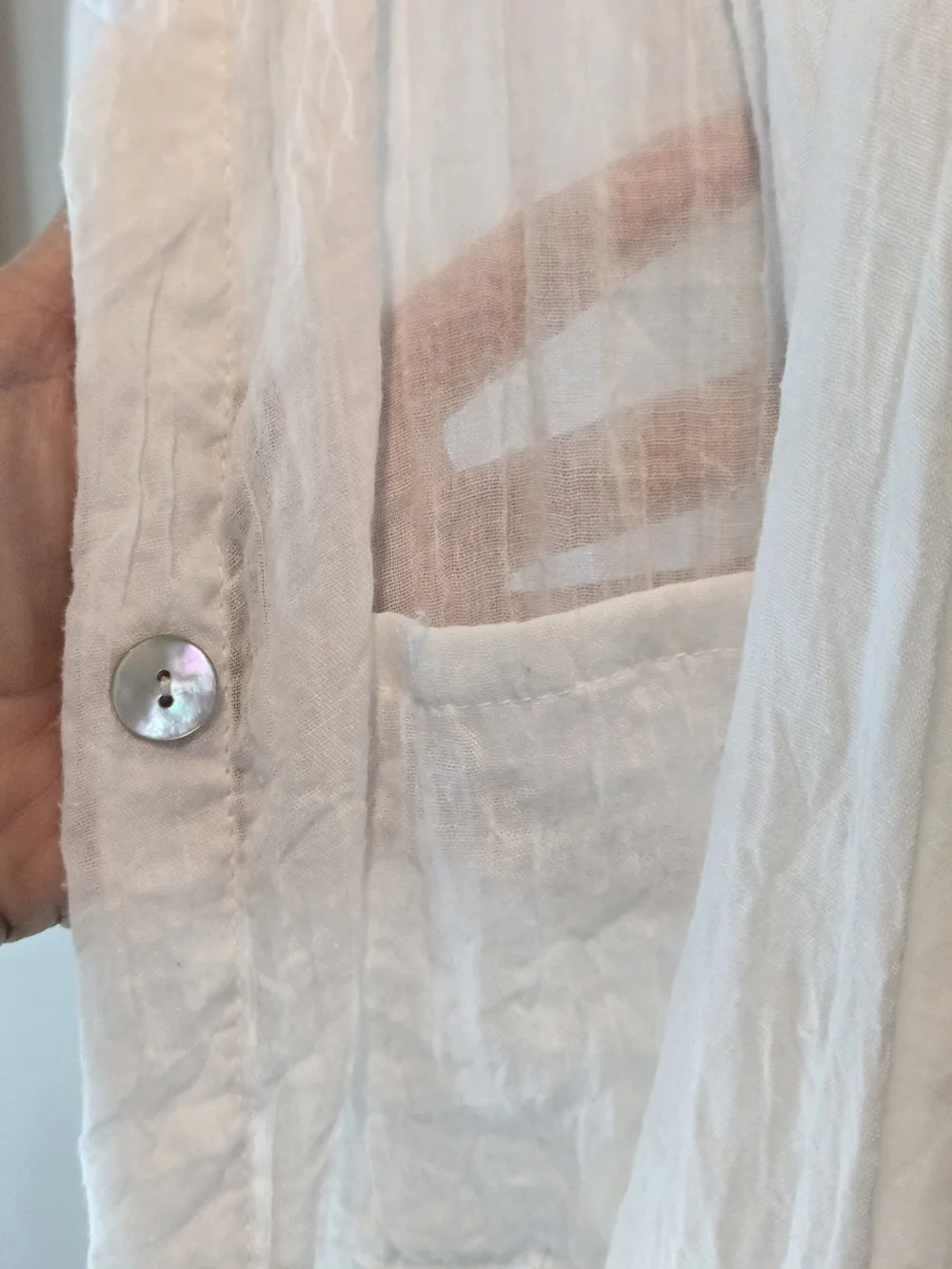White Men's Lightweight Button-Up Shirt